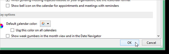Thêm và hủy bỏ ngày nghỉ vào Lịch trong Outlook 2013