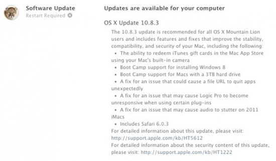 OS X nâng cấp bản 10.8.3 hỗ trợ cài Windows 8 
