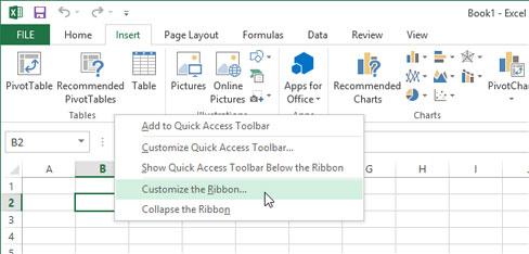 Gán shortcut cho biểu tượng trong Excel 2013