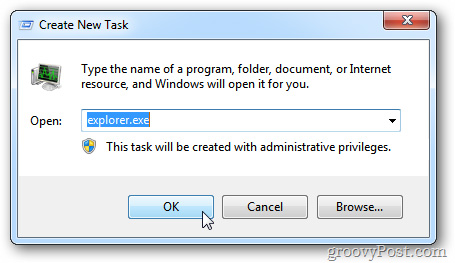 Khởi động lại Windows Explorer khi hệ thống bị treo