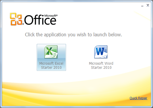 MS Office 2010 Starter Beta